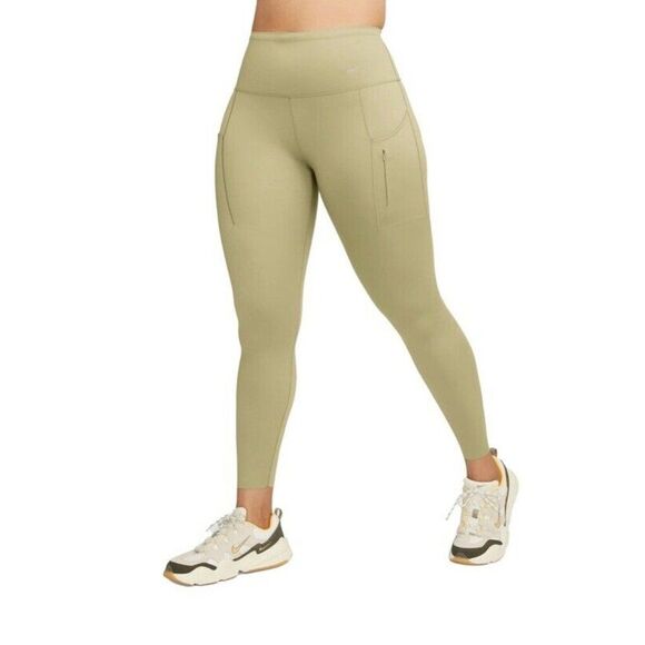 Nike Go Firm Support High Rise 7/8 Leggings Pockets Infinalock Green Size XS - Picture 1 of 12
